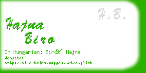 hajna biro business card
